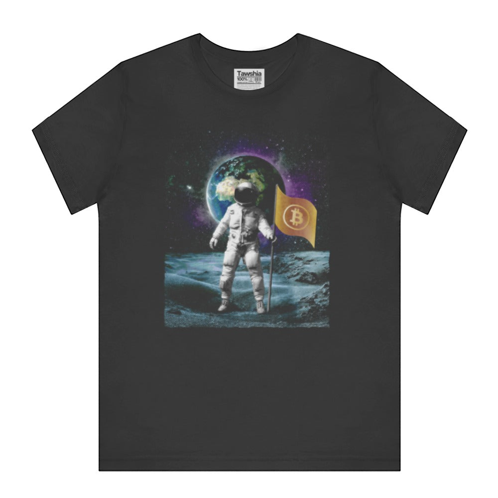 Astronaut Holding Crypto Flag Graphic Printed T-shirt product type