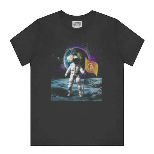 Astronaut Holding Crypto Flag Graphic Printed T-shirt product type