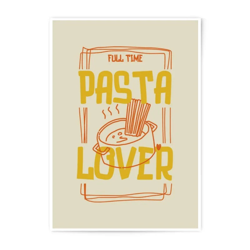 Pasta Lover Photographic Print, Food Art, Kitchen Decor, Funny Print, Spaghetti Art, Wall Art, Foodie Gift, Pasta Poster, Pasta Art - Tawshia