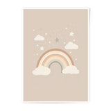 Boho Rainbow Photographic Print, Neutral Nursery Art, Stars and Clouds, Kids Room Decor, Playroom Wall Art, Baby Shower Gift - Tawshia