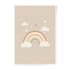 Boho Rainbow Photographic Print, Neutral Nursery Art, Stars and Clouds, Kids Room Decor, Playroom Wall Art, Baby Shower Gift - Tawshia