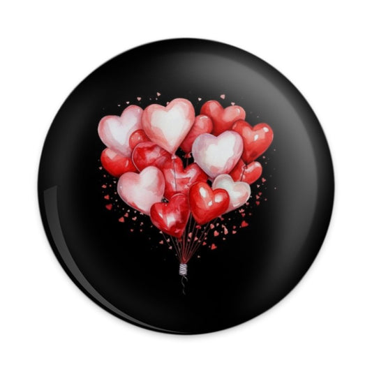 Heart Balloons Pinback Button, Valentine's Day Gift, Love Accessory, Heart Decoration, Cute Badge, Romantic Gift, Anniversary Present - Tawshia
