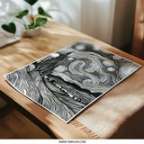 Starry Night Inspired Photographic Print, Abstract Landscape Art, Home Decor, Black and White, Wall Art, Gift Idea - Tawshia