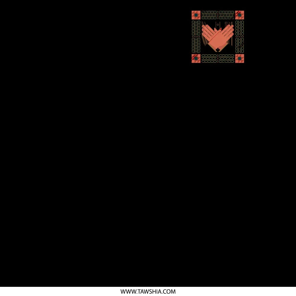 Rejoice Symbol Black Square Shawl with Intricate Design product