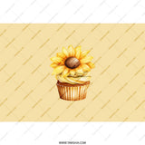 Sunflower Cupcake Tumbler, Floral Tumbler, Summer Tumbler, Gift for Baker, Cute Food Tumbler, Unique Gift, Cupcake Design Tumbler - Tawshia