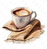 Coffee Mug Art, Latte Design, Cozy Scarf, Unique Coffee Lover Gift, Drinkware Mug, Morning Mug, Gift for Friend, Coffee Art Mug - Tawshia