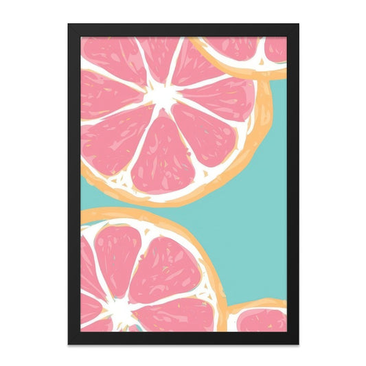 Pink Grapefruit Wall Art, Citrus Fruit Print, Modern Kitchen Decor, Colorful Food Art, Tropical Wall Decor, Fresh Fruit Artwork - Tawshia