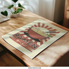 Ramen Photographic Print, Japanese Food Art, Retro Noodle Bowl, Kitchen Decor, Restaurant Wall Art, Unique Foodie Gift - Tawshia