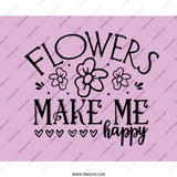 Flowers Make Me Happy Mouse Pad, Floral Mousepad, Inspirational Quote Mousepad, Heart Accent Mouse Pad, Trendy Mouse Pad, Office Desk Decor - Tawshia