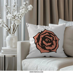 Rose Pillow, Floral Throw Pillow, Modern Home Decor Pillow, Botanical Pillow, Flower Accent Pillow, Decorative Cushion, Gift Idea - Tawshia
