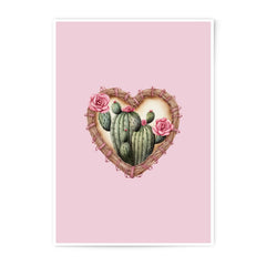 Cactus Heart Photographic Prints, Rose Floral Wall Art, Desert Home Decor, Botanical Print, Southwest Style, Gift Idea - Tawshia