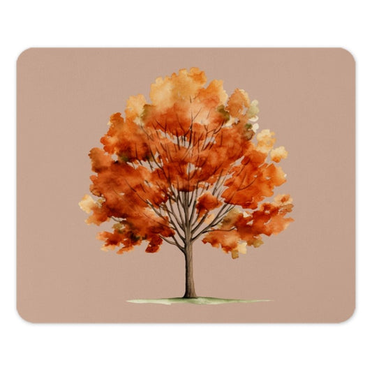 Autumn Tree Mouse Pad, Watercolor Fall Decor, Aesthetic Desk Accessory, Nature Inspired Gift, Seasonal Design, Cute Computer Mat - Tawshia