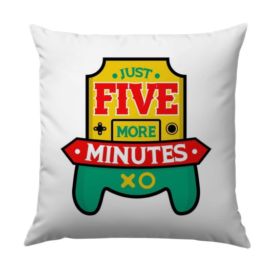 Just Five More Minutes Pillow, Gamer Pillow, Video Game Controller Throw Pillow, Funny Gaming Pillow, Gamer Gift, Gaming Room Decor - Tawshia