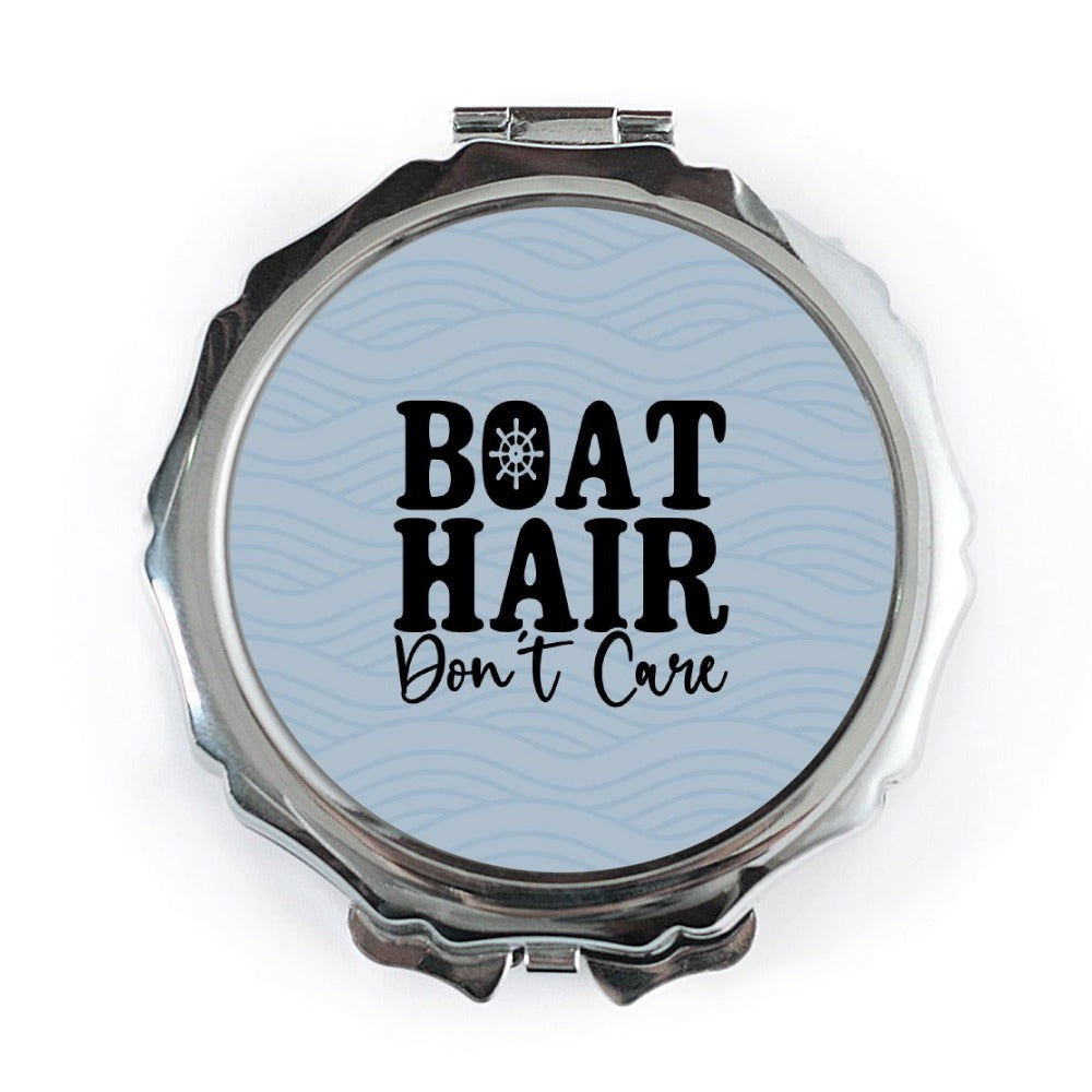Boat Hair Don't Care Pocket Mirror, Nautical Gift, Funny Boating Accessory, On The Water, Lake Life, Boater Gift - Tawshia