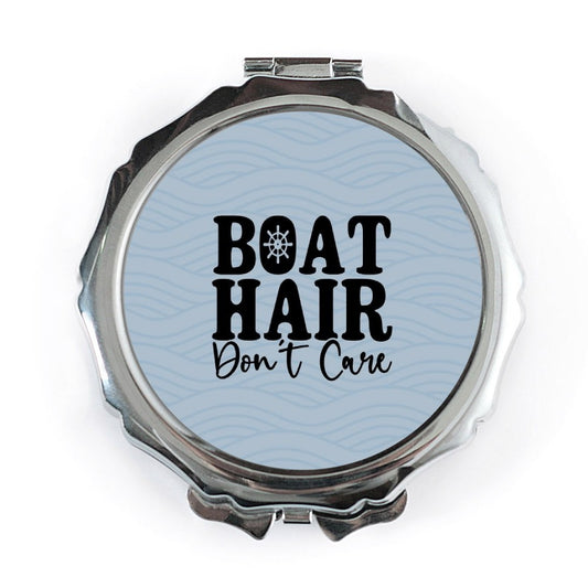Boat Hair Don't Care Pocket Mirror, Nautical Gift, Funny Boating Accessory, On The Water, Lake Life, Boater Gift - Tawshia