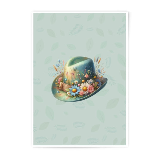 Floral Hat Photographic Prints, Whimsical Art, Flower Power Decor, Botanical Print, Garden Party Gift, Colorful Art Prints - Tawshia