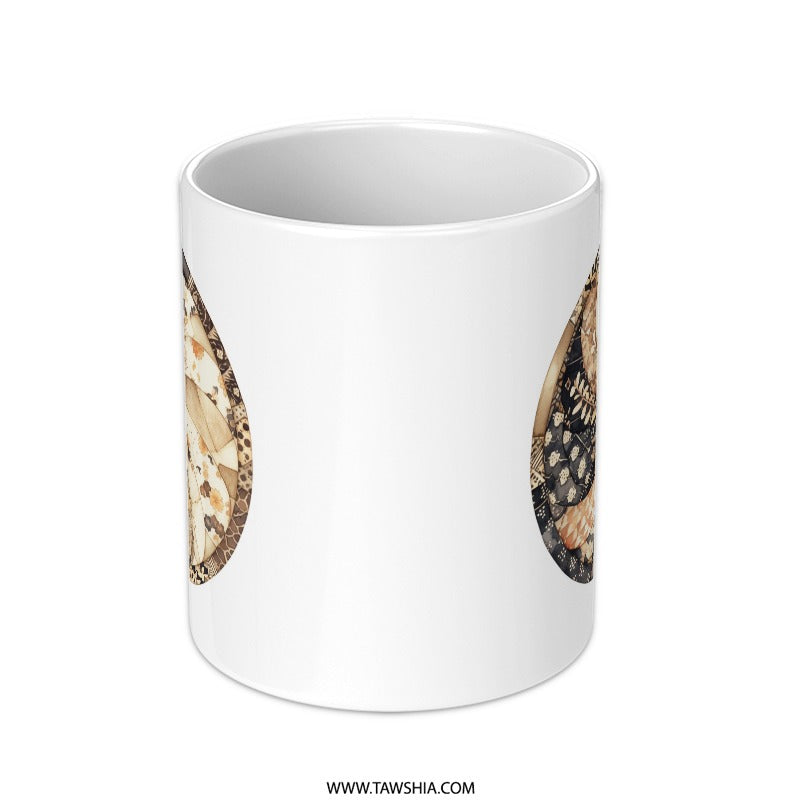 Floral Shell Mug, Nautilus Pattern Coffee Cup, Sea Shell Lover Gift, Ocean Theme Mug, Seashell Collector Mug, Unique Seashell Mug - Tawshia