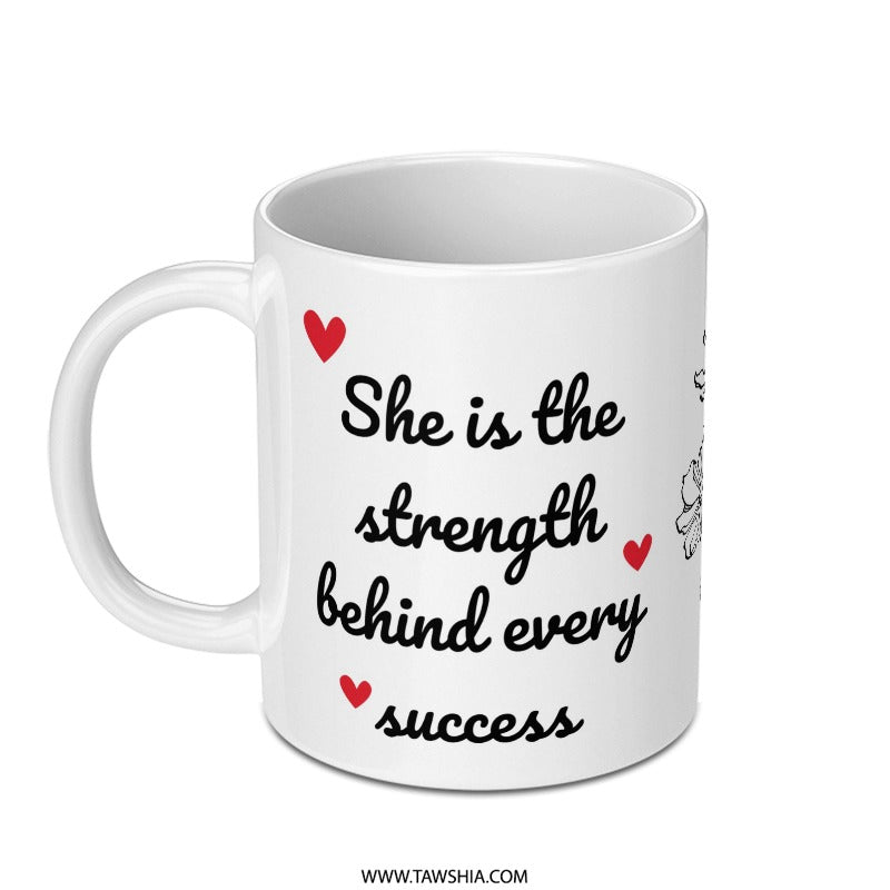 She Is The Strength Mug, Inspirational Quote Mug, Motivational Mug, Gift For Her, Encouragement Mug, Coffee Mug, Tea Mug - Tawshia