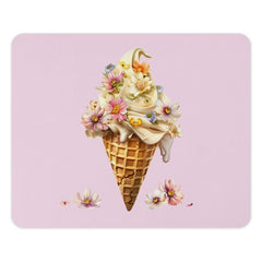 Ice Cream Flowers Mouse Pad, Floral Cone Mousepad, Cute Desk Accessories, Unique Desk Decor, Office Gift, Pastel Desk Mat, Computer Mat - Tawshia