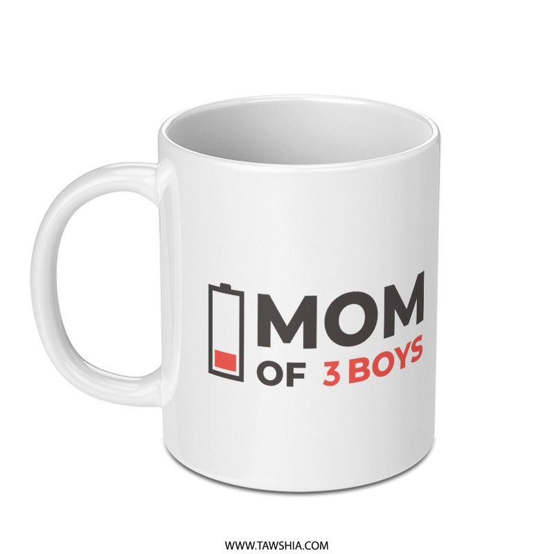 Mom Of 3 Boys Funny Coffee Mug Unique Gift product type