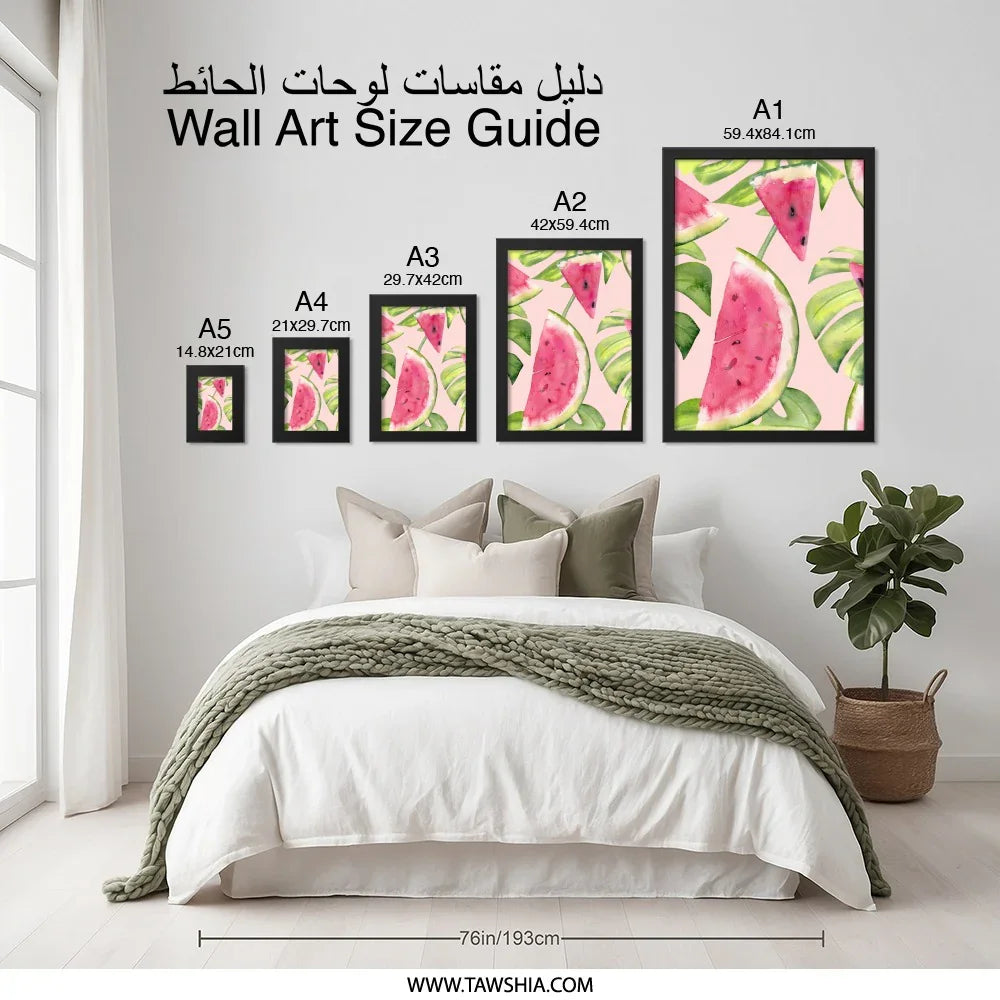 Watermelon Wall Art, Fruit Wall Decor, Summer Art Print, Tropical Wall Art, Kitchen Wall Art, Modern Wall Decor, Home Decor Art Print - Tawshia