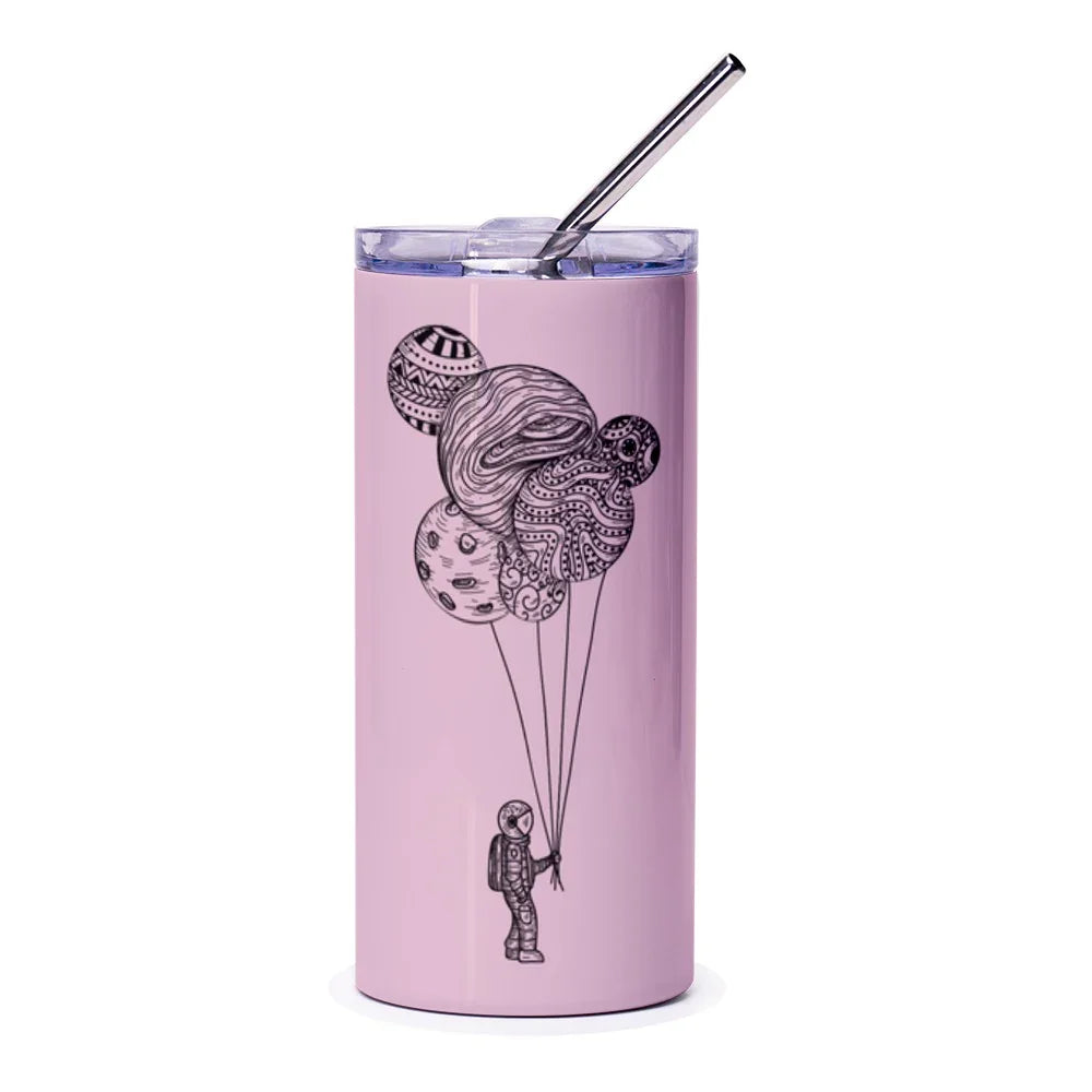 Astronaut with Intricate Balloons Insulated Tumbler Product