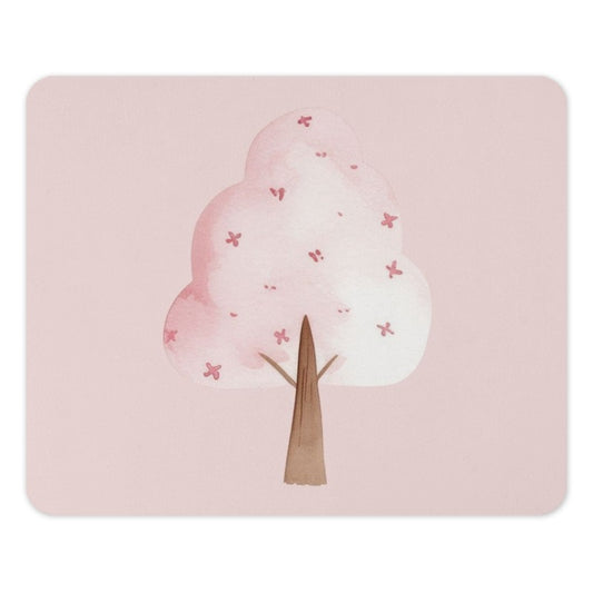 Pink Blossom Tree Mouse Pad, Watercolor Tree Art Mousepad, Cute Desk Decor, Floral Mousepad, Office Gift, Computer Accessory - Tawshia