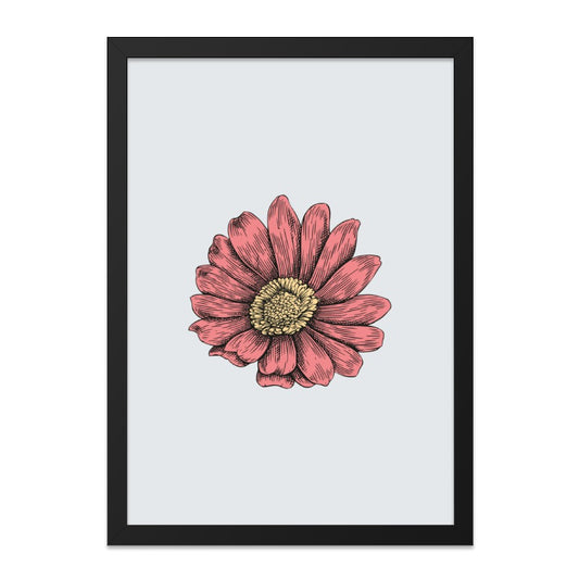 Pink Daisy Wall Art, Floral Illustration Print, Botanical Home Decor, Flower Drawing, Nature Artwork, Spring Gift Idea, Botanical Print - Tawshia