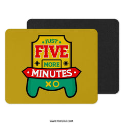 Gamer Mouse Pad, Just Five More Minutes, Video Game Controller, Funny Gaming Gift, Geeky Desk Decor, Computer Accessory - Tawshia
