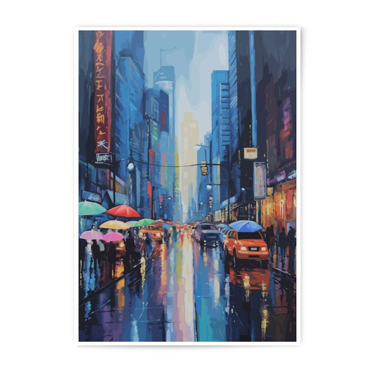 Rainy City Photographic Print, Urban Landscape Art, Cityscape Wall Decor, Street Scene Photo, Modern Home Decor, New York City Print - Tawshia