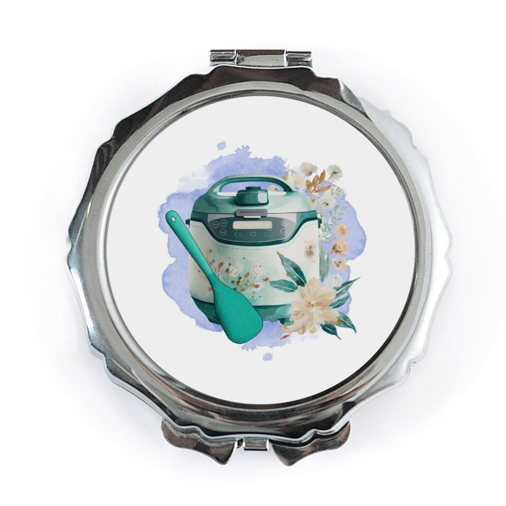 Instant Pot Pocket Mirror, Floral Pocket Mirror, Cooking Lover Gift, Chef Pocket Mirror, Recipe Pocket Mirror, Kitchen Pocket Mirror - Tawshia