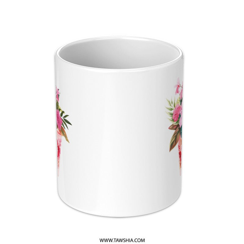 Floral Garden Mug, Flower Pot Design, Botanical Mug, Pink Flowers, Gift for Gardeners, Cute Coffee Mug, Tea Mug, Novelty Mug, Art Mug - Tawshia