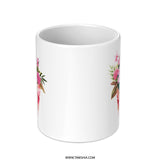 Floral Garden Mug, Flower Pot Design, Botanical Mug, Pink Flowers, Gift for Gardeners, Cute Coffee Mug, Tea Mug, Novelty Mug, Art Mug - Tawshia