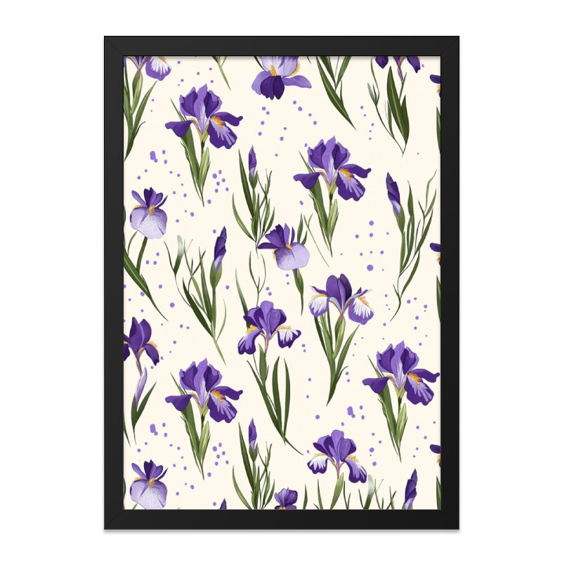 Purple Iris Wall Art, Floral Botanical Print, Elegant Home Decor, Flower Artwork, Nature Inspired Wall Decor - Tawshia