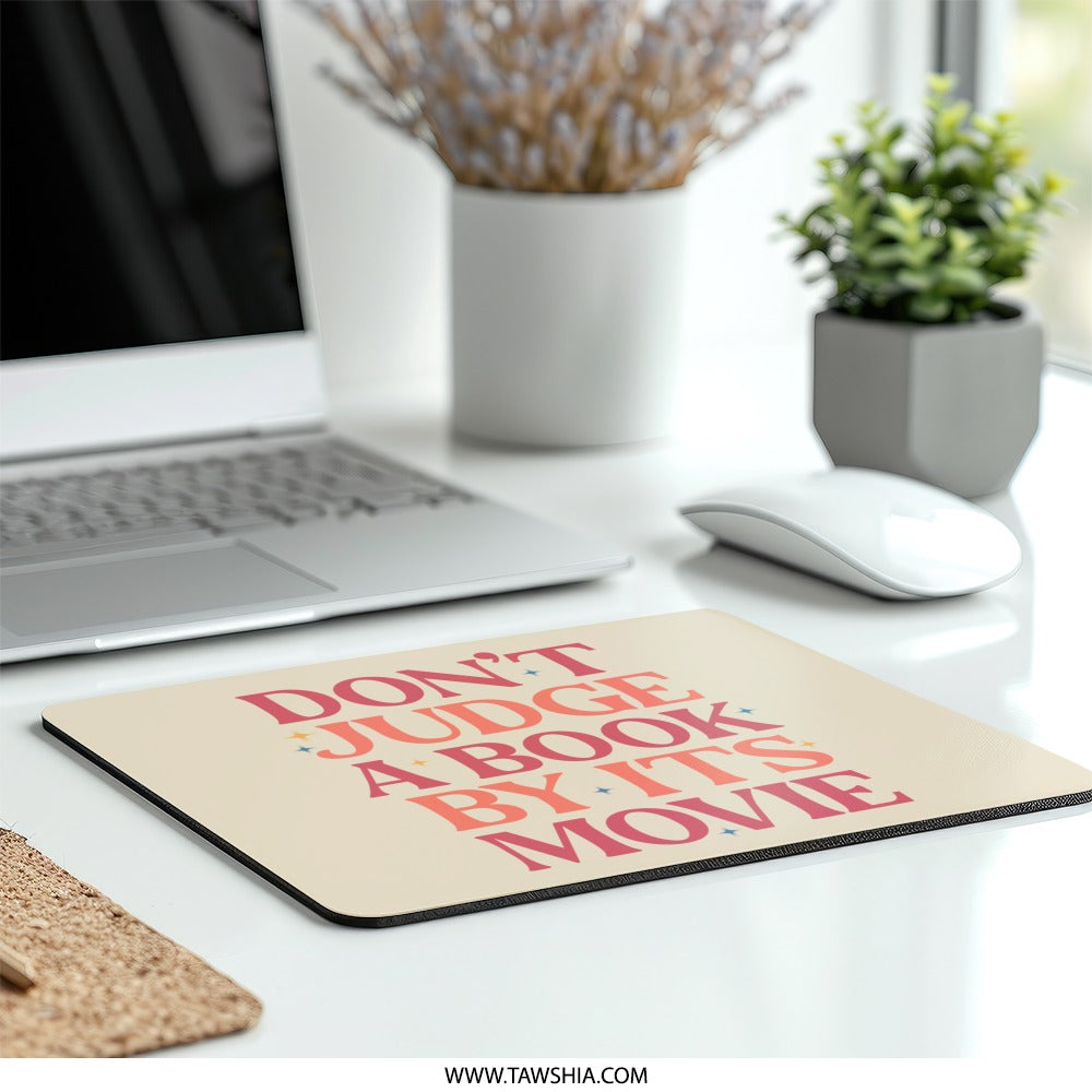 Book Lover Mouse Pad, Funny Bookish Gift, Retro Quote Mousepad, Dont Judge A Book, Unique Office Decor, Gift For Reader, Book Worm - Tawshia