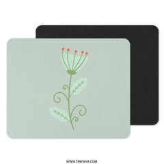 Floral Mouse Pad, Cute Flower Design, Pastel Green Mousepad, Botanical Illustration, Desk Accessory, Office Decor, Computer Gift - Tawshia