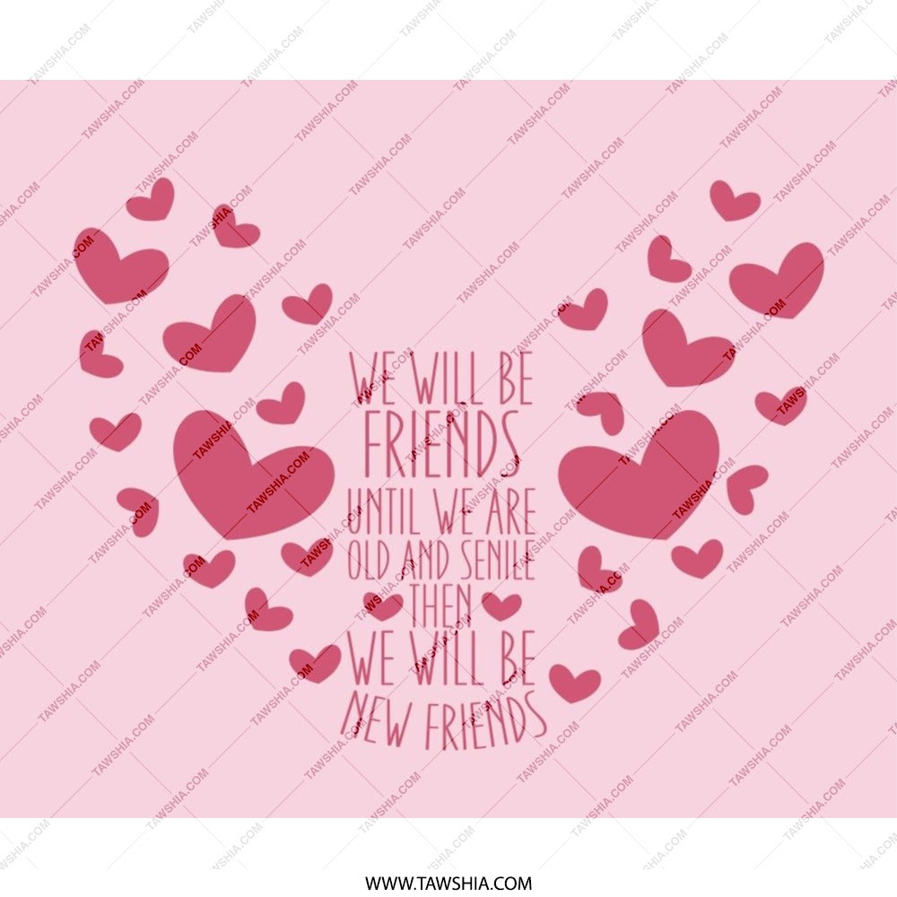 Friends Forever Mouse Pad, Heart Design Mousepad, Funny Friendship Quote Gift, Cute Office Decor, Best Friend Present, Desk Accessories - Tawshia