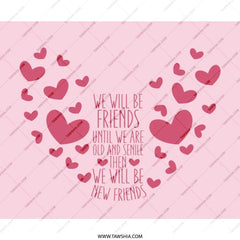 Friends Forever Mouse Pad, Heart Design Mousepad, Funny Friendship Quote Gift, Cute Office Decor, Best Friend Present, Desk Accessories - Tawshia