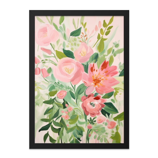 Pink Floral Wall Art, Watercolor Flower Print, Botanical Art, Elegant Home Decor, Pastel Flower Wall Decor, Gift Idea - Tawshia