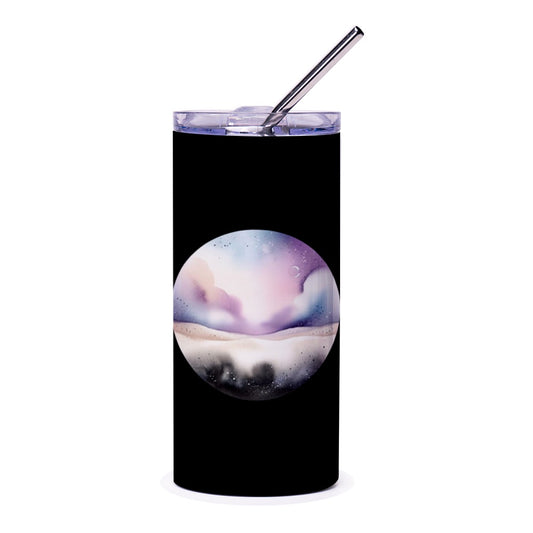 Watercolor Moonscape Tumbler, Night Sky Tumbler, Celestial Gift, Aesthetic Drinkware, Pastel Tumbler, dreamy Tumbler - Tawshia