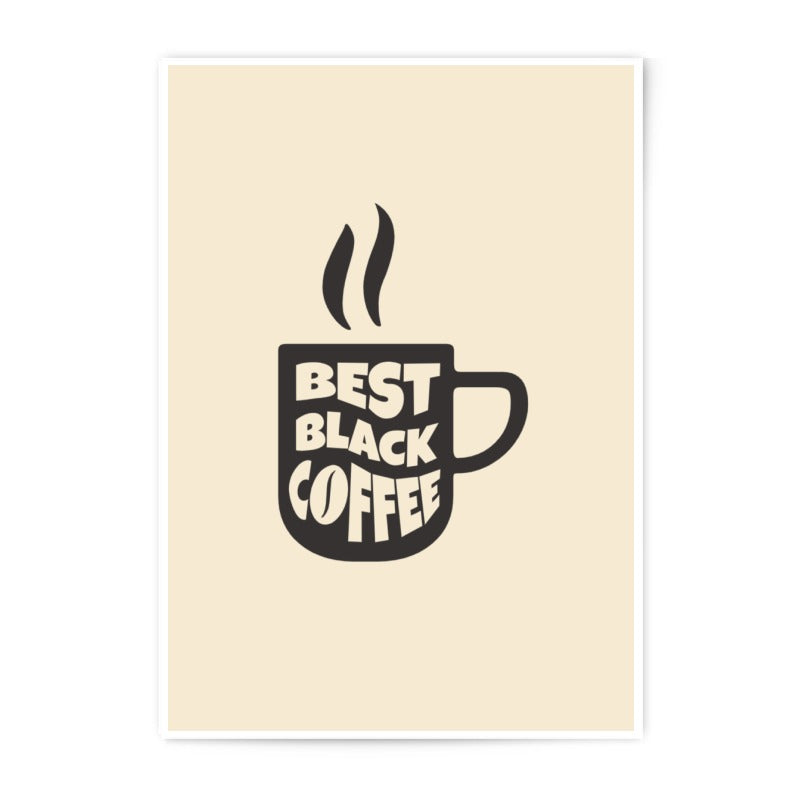 Best Black Coffee Photographic Prints, Coffee Mug Print, Kitchen Art, Coffee Lover Gift, Coffee Shop Decor, Caffeine Art - Tawshia