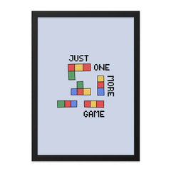 Just One More Game Wall Art, Gamer Gift, Tetris Decor, Pixel Art, Video Game Print, Retro Gaming Poster, Funny Game Room Wall Decor - Tawshia