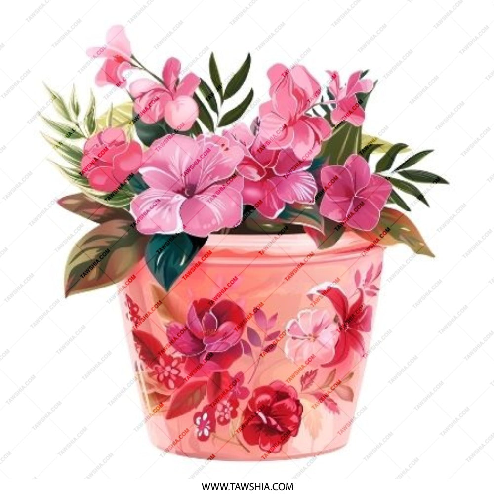 Floral Pinback Button, Pink Flowers, Botanical, Flower Pot, Garden, Cute Button, Trendy Accessories, Plant Lover Gift, Unique Pin, Aesthetic - Tawshia