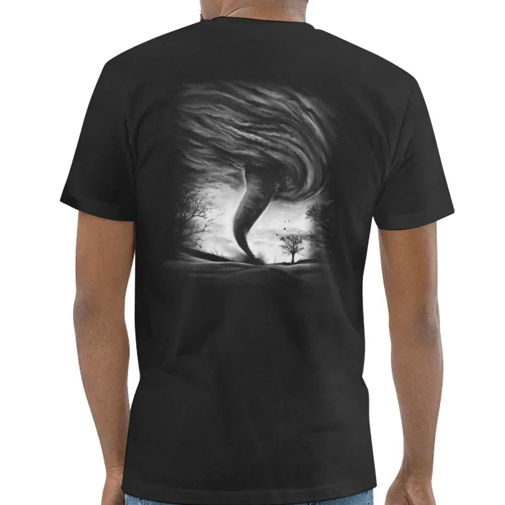 Tornado Swirling Vortex Black Graphic T-shirt product