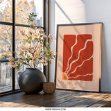 Abstract Shapes Wall Art, Burnt Orange Print, Minimalist Art, Modern Home Decor, Geometric Art Print, Bohemian Wall Decor - Tawshia