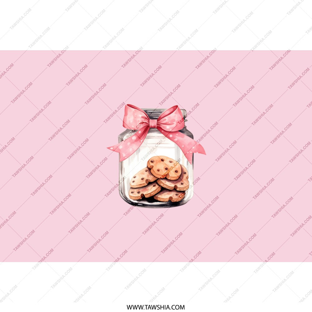 Cookies in Jar Tumbler, Pink Bow Tumbler, Cute Cookies Tumbler, Baking Lover Gift, Gift For Her, Foodie Tumbler, Stainless Steel Tumbler - Tawshia