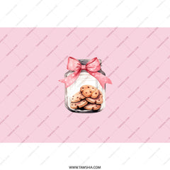 Cookies in Jar Tumbler, Pink Bow Tumbler, Cute Cookies Tumbler, Baking Lover Gift, Gift For Her, Foodie Tumbler, Stainless Steel Tumbler - Tawshia