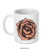 Rose Flower Mug, Floral Design Coffee Mug, Beautiful Rose Artwork, Gift Idea, Unique Mug, Flower Lover Gift, Elegant Tea Cup (139 - Tawshia