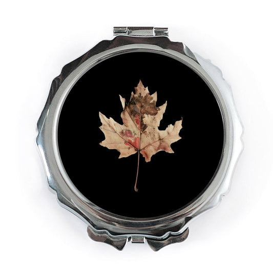 Autumn Leaf Pocket Mirror, Fall Foliage Compact Mirror, Maple Leaf Design, Nature Lover Gift, Portable Makeup Mirror, Unique Fall Accessory - Tawshia