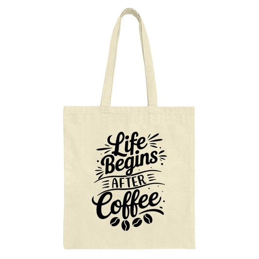 Life Begins After Coffee Tote Bag, Coffee Lover Gift, Funny Tote Bag, Everyday Carry Bag, Reusable Shopping Bag, Book Bag, Gift for Her - Tawshia